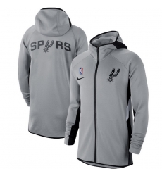 Men Nike San Antonio Spurs Silver Authentic Showtime Therma Flex Performance Full Zip Hoodie Men Nike San Antonio Spurs Silver Authentic Showtime Therma Flex Performance Full Zip Hoodie