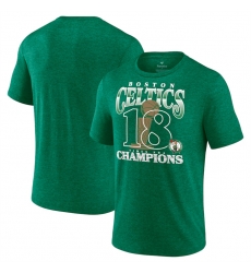 Men Boston Celtics Kelly Green 18 Time NBA Finals Champions Tri Blend T Shirt Men Boston Celtics Kelly Green 18 Time NBA Finals Champions Tri Blend T Shirt