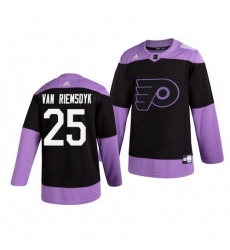 Flyers 25 James Van Riemsdyk Black Purple Hockey Fights Cancer Adidas Jersey Flyers 25 James Van Riemsdyk Black Purple Hockey Fights Cancer Adidas Jersey