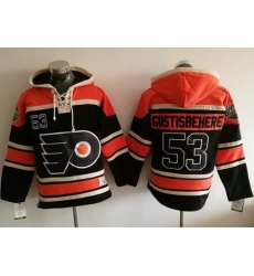 Flyers #53 Shayne Gostisbehere Black Sawyer Hooded Sweatshirt Stitched NHL Jersey Flyers #53 Shayne Gostisbehere Black Sawyer Hooded Sweatshirt Stitched NHL Jersey