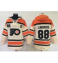 Flyers #88 Eric Lindros Cream Sawyer Hooded Sweatshirt Stitched NHL Jersey Flyers #88 Eric Lindros Cream Sawyer Hooded Sweatshirt Stitched NHL Jersey