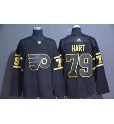 Men Philadelphia Flyers 79 Carter Hart Black Gold Adidas Jersey Men Philadelphia Flyers 79 Carter Hart Black Gold Adidas Jersey