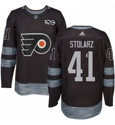Mens Adidas Philadelphia Flyers 41 Anthony Stolarz Authentic Black 1917 2017 100th Anniversary NHL Jersey Mens Adidas Philadelphia Flyers 41 Anthony Stolarz Authentic Black 1917 2017 100th Anniversary NHL Jersey