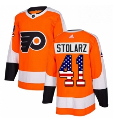 Mens Adidas Philadelphia Flyers 41 Anthony Stolarz Authentic Orange USA Flag Fashion NHL Jersey Mens Adidas Philadelphia Flyers 41 Anthony Stolarz Authentic Orange USA Flag Fashion NHL Jersey