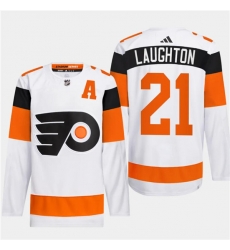 Men's Philadelphia Flyers #21 Scott Laughton White 2024 Stadium Series Stitched Jersey Men's Philadelphia Flyers #21 Scott Laughton White 2024 Stadium Series Stitched Jersey