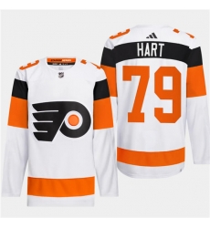 Men's Philadelphia Flyers #79 Carter Hart White 2024 Stadium Series Stitched Jersey Men's Philadelphia Flyers #79 Carter Hart White 2024 Stadium Series Stitched Jersey