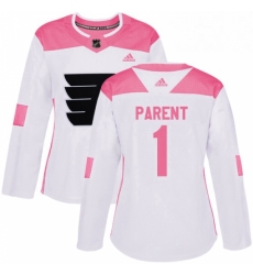 Womens Adidas Philadelphia Flyers 1 Bernie Parent Authentic WhitePink Fashion NHL Jersey Womens Adidas Philadelphia Flyers 1 Bernie Parent Authentic WhitePink Fashion NHL Jersey