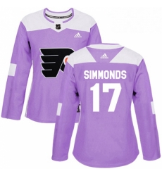 Womens Adidas Philadelphia Flyers 17 Wayne Simmonds Authentic Purple Fights Cancer Practice NHL Jersey Womens Adidas Philadelphia Flyers 17 Wayne Simmonds Authentic Purple Fights Cancer Practice NHL Jersey