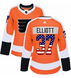 Womens Adidas Philadelphia Flyers 37 Brian Elliott Authentic Orange USA Flag Fashion NHL Jersey Womens Adidas Philadelphia Flyers 37 Brian Elliott Authentic Orange USA Flag Fashion NHL Jersey
