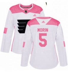 Womens Adidas Philadelphia Flyers 5 Samuel Morin Authentic WhitePink Fashion NHL Jersey Womens Adidas Philadelphia Flyers 5 Samuel Morin Authentic WhitePink Fashion NHL Jersey
