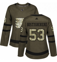 Womens Adidas Philadelphia Flyers 53 Shayne Gostisbehere Authentic Green Salute to Service NHL Jersey Womens Adidas Philadelphia Flyers 53 Shayne Gostisbehere Authentic Green Salute to Service NHL Jersey