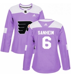 Womens Adidas Philadelphia Flyers 6 Travis Sanheim Authentic Purple Fights Cancer Practice NHL Jersey Womens Adidas Philadelphia Flyers 6 Travis Sanheim Authentic Purple Fights Cancer Practice NHL Jersey