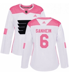 Womens Adidas Philadelphia Flyers 6 Travis Sanheim Authentic WhitePink Fashion NHL Jersey Womens Adidas Philadelphia Flyers 6 Travis Sanheim Authentic WhitePink Fashion NHL Jersey