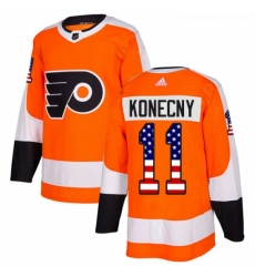 Youth Adidas Philadelphia Flyers 11 Travis Konecny Authentic Orange USA Flag Fashion NHL Jersey Youth Adidas Philadelphia Flyers 11 Travis Konecny Authentic Orange USA Flag Fashion NHL Jersey