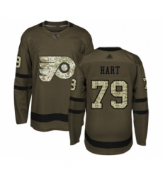 Youth Philadelphia Flyers #79 Carter Hart Authentic Green Salute to Service Hockey Jersey Youth Philadelphia Flyers #79 Carter Hart Authentic Green Salute to Service Hockey Jersey