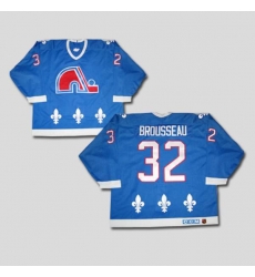 Nordiques #32 Paul Brousseau Stitched CCM Throwback blue NHL Jersey Nordiques #32 Paul Brousseau Stitched CCM Throwback blue NHL Jersey
