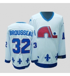 Nordiques #32 Paul Brousseau Stitched CCM Throwback white NHL Jersey Nordiques #32 Paul Brousseau Stitched CCM Throwback white NHL Jersey