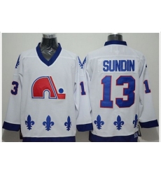 Quebec Nordiques #13 Mats Sundin White CCM Throwback Stitched NHL Jersey Quebec Nordiques #13 Mats Sundin White CCM Throwback Stitched NHL Jersey