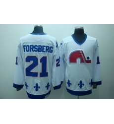 Quebec Nordiques 21 Forsberg White Jerseys CCM Quebec Nordiques 21 Forsberg White Jerseys CCM