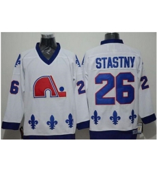 Quebec Nordiques #26 Peter Stastny White CCM Throwback Stitched NHL Jersey Quebec Nordiques #26 Peter Stastny White CCM Throwback Stitched NHL Jersey