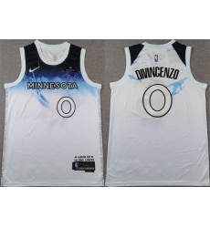 Men Minnesota Timberwolves 0 Donte DiVincenzo White 2024 City Edition Stitched Jersey Men Minnesota Timberwolves 0 Donte DiVincenzo White 2024 City Edition Stitched Jersey