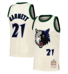 Men Minnesota Timberwolves 21 Kevin Garnett White Throwback Stitched Jersey Men Minnesota Timberwolves 21 Kevin Garnett White Throwback Stitched Jersey