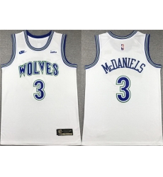 Men Minnesota Timberwolves 3 Jaden McDaniels White City Edition Stitched Jersey Men Minnesota Timberwolves 3 Jaden McDaniels White City Edition Stitched Jersey