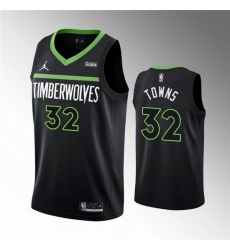 Men Minnesota Timberwolves 32 Karl Anthony Towns Black Statement Edition Stitched Jersey Men Minnesota Timberwolves 32 Karl Anthony Towns Black Statement Edition Stitched Jersey