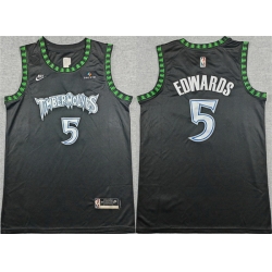 Men Minnesota Timberwolves 5 Anthony Edwards Black 2025 26 Classic Edition Stitched jersey