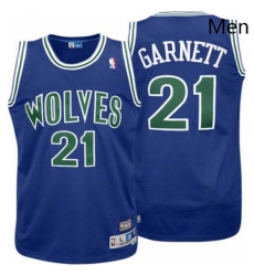Mens Adidas Minnesota Timberwolves 21 Kevin Garnett Authentic Blue Throwback NBA Jersey Mens Adidas Minnesota Timberwolves 21 Kevin Garnett Authentic Blue Throwback NBA Jersey