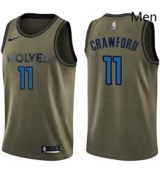 Mens Nike Minnesota Timberwolves 11 Jamal Crawford Swingman Green Salute to Service NBA Jersey Mens Nike Minnesota Timberwolves 11 Jamal Crawford Swingman Green Salute to Service NBA Jersey
