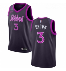 Mens Nike Minnesota Timberwolves 3 Anthony Brown Swingman Purple NBA Jersey City Edition Mens Nike Minnesota Timberwolves 3 Anthony Brown Swingman Purple NBA Jersey City Edition