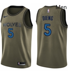 Mens Nike Minnesota Timberwolves 5 Gorgui Dieng Swingman Green Salute to Service NBA Jersey Mens Nike Minnesota Timberwolves 5 Gorgui Dieng Swingman Green Salute to Service NBA Jersey