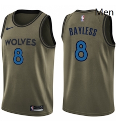 Mens Nike Minnesota Timberwolves 8 Jerryd Bayless Swingman Green Salute to Service NBA Jersey Mens Nike Minnesota Timberwolves 8 Jerryd Bayless Swingman Green Salute to Service NBA Jersey