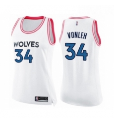 Womens Minnesota Timberwolves 34 Noah Vonleh Swingman White Pink Fashion Basketball Jersey Womens Minnesota Timberwolves 34 Noah Vonleh Swingman White Pink Fashion Basketball Jersey