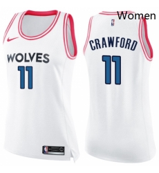 Womens Nike Minnesota Timberwolves 11 Jamal Crawford Swingman WhitePink Fashion NBA Jersey Womens Nike Minnesota Timberwolves 11 Jamal Crawford Swingman WhitePink Fashion NBA Jersey