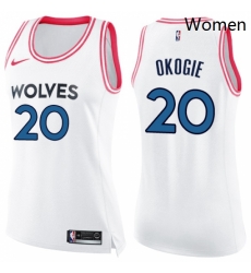 Womens Nike Minnesota Timberwolves 20 Josh Okogie Swingman White Pink Fashion NBA Jersey Womens Nike Minnesota Timberwolves 20 Josh Okogie Swingman White Pink Fashion NBA Jersey