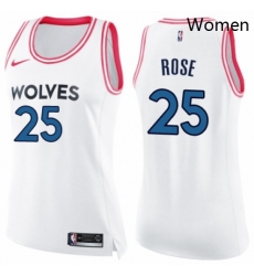 Womens Nike Minnesota Timberwolves 25 Derrick Rose Swingman WhitePink Fashion NBA Jersey Womens Nike Minnesota Timberwolves 25 Derrick Rose Swingman WhitePink Fashion NBA Jersey