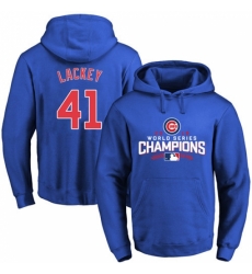 MLB Men Chicago Cubs 41 John Lackey Royal 2016 World Series Champions Walk Pullover Hoodie MLB Men Chicago Cubs 41 John Lackey Royal 2016 World Series Champions Walk Pullover Hoodie