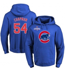 Men Chicago Cubs 54 Aroldis Chapman Blue 2016 World Series Champions Primary Logo Pullover MLB Hoodie Men Chicago Cubs 54 Aroldis Chapman Blue 2016 World Series Champions Primary Logo Pullover MLB Hoodie