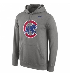 Men MLB Chicago Cubs Nike Logo Performance Pullover Hoodie Gray Men MLB Chicago Cubs Nike Logo Performance Pullover Hoodie Gray