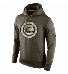 Men MLB Chicago Cubs Nike Olive Salute To Service KO Performance Hoodie Men MLB Chicago Cubs Nike Olive Salute To Service KO Performance Hoodie