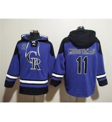 Men Colorado Rockies 11 Mike Moustakas Purple Ageless Must Have Lace Up Pullover Hoodie Men Colorado Rockies 11 Mike Moustakas Purple Ageless Must Have Lace Up Pullover Hoodie