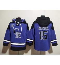 Men Colorado Rockies 15 Randal Grichuk Purple Ageless Must Have Lace Up Pullover Hoodie Men Colorado Rockies 15 Randal Grichuk Purple Ageless Must Have Lace Up Pullover Hoodie