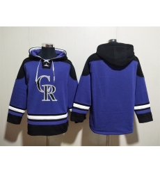 Men Colorado Rockies Blank Purple Ageless Must Have Lace Up Pullover Hoodie Men Colorado Rockies Blank Purple Ageless Must Have Lace Up Pullover Hoodie