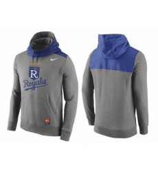 MLB Men Kansas City Royals Nike Gray Cooperstown Collection Hybrid Pullover Hoodie MLB Men Kansas City Royals Nike Gray Cooperstown Collection Hybrid Pullover Hoodie