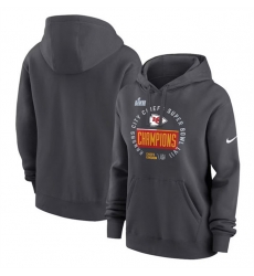 Women Kansas City Chiefs Black Super Bowl LVII Champions Pullover Hoodie Women Kansas City Chiefs Black Super Bowl LVII Champions Pullover Hoodie