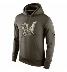 MLB Men Milwaukee Brewers Nike Olive Salute To Service KO Performance Hoodie MLB Men Milwaukee Brewers Nike Olive Salute To Service KO Performance Hoodie