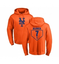 Men Baseball New York Mets 7 Gregor Blanco Orange RBI Pullover Hoodie Men Baseball New York Mets 7 Gregor Blanco Orange RBI Pullover Hoodie