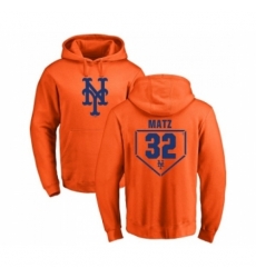 Men MLB Nike New York Mets 32 Steven Matz Orange RBI Pullover Hoodie Men MLB Nike New York Mets 32 Steven Matz Orange RBI Pullover Hoodie
